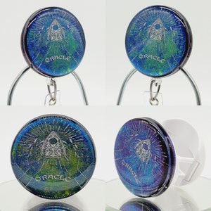 Color Shift Mystical Oracle Phone Grip or Retractable Badge Reel: Mystical Planchette Phone Holder or ID Holder