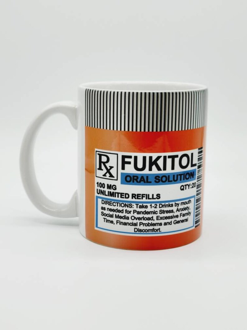 11oz/15oz Funny RX FUKITOL Ceramic Coffee Mug: Funny Adult Ceramic ...