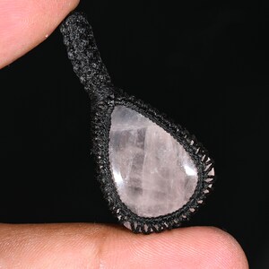 Elegant Top Quality Natural Rose Quartz Pear Shape Cabochon Loose Gemstone For Macramé Jewelry 31.40 Ct 27X20X8 MM B-49