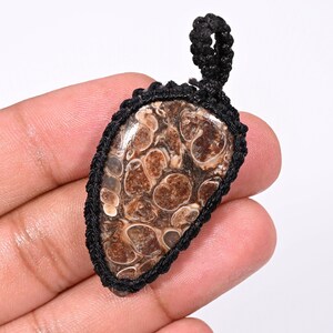 Terrific Top Quality Natural Turritella Agate Pear Shape Cabochon Loose Gemstone For Macramé Jewelry 48.00 Ct 43X24X7 MM B-40