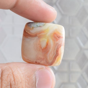 Natural Crazy Lace Agate Cushion Cabochon | Earth Tone Gemstone for Jewelry Making | Polished Jasper Cab | Healing Stone for Crafts