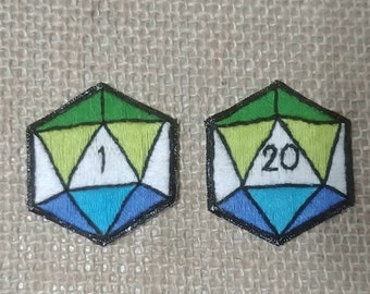 D20 Patch, MLM Patch, MLM Pride, Dice Patch, Gay Pride Patch, Gay Patch, LGBTQ Patch,  Hand Embroidered Patch, Queer Patch