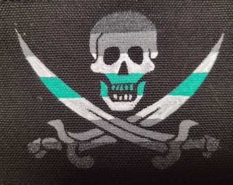 Pirate Patch, Agender Patch, Agender Pirate Patch, Agender Pirate, Agender Flag Patch, LGBT Jolly Roger, Handmade Patch, LGBT Patch