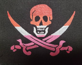 Pirate Patch, Lesbian Patch, Lesbian Pirate Patch, Lesbian Pirate, Sapphic Patch, Sapphic Pirate Patch, Handmade Patch, LGBT Patch