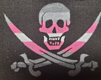 Pirate Patch, Demigirl Patch, Demigirl Pirate Patch, Demigirl Pirate, Demigirl Flag Patch, LGBT Jolly Roger, Handmade Patch, LGBT Patch