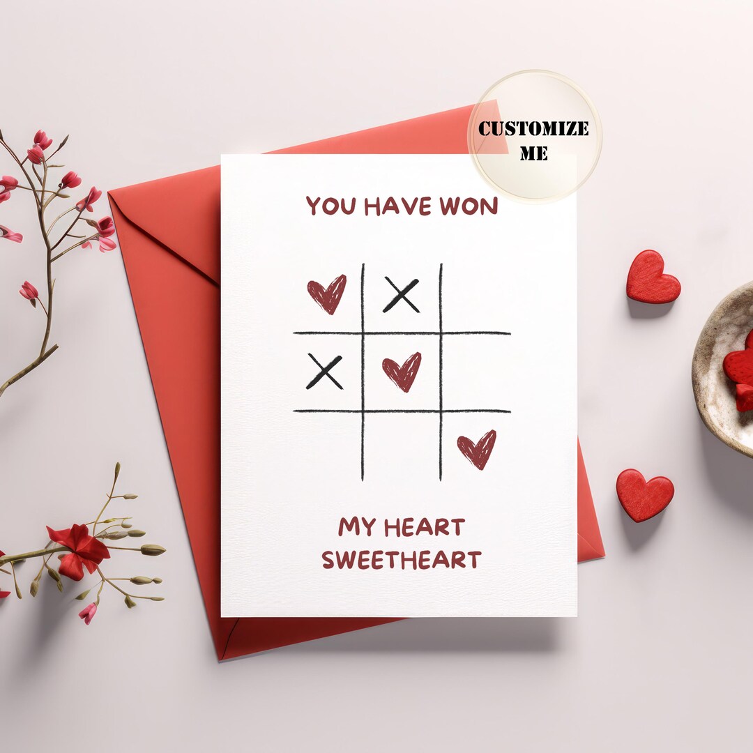 Valentine Card for Him | Her - Love Card Printable - Customizable Card ...