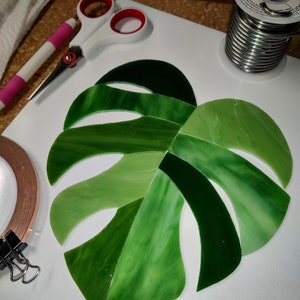 Monstera Leaf Stained Glass PDF Pattern image 2