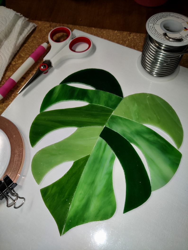 Monstera Leaf Stained Glass PDF Pattern Etsy