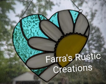 Daisy Heart Stained Glass Pattern