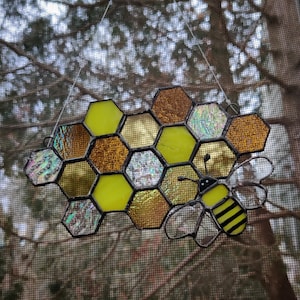 PDF Honeycomb Bee Pattern for Stained Glass - Etsy