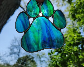Paw Print PDF Stained Glass - Etsy