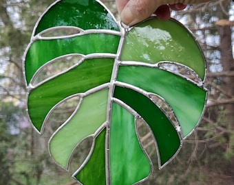 Monstera Leaf Stained Glass PDF Pattern