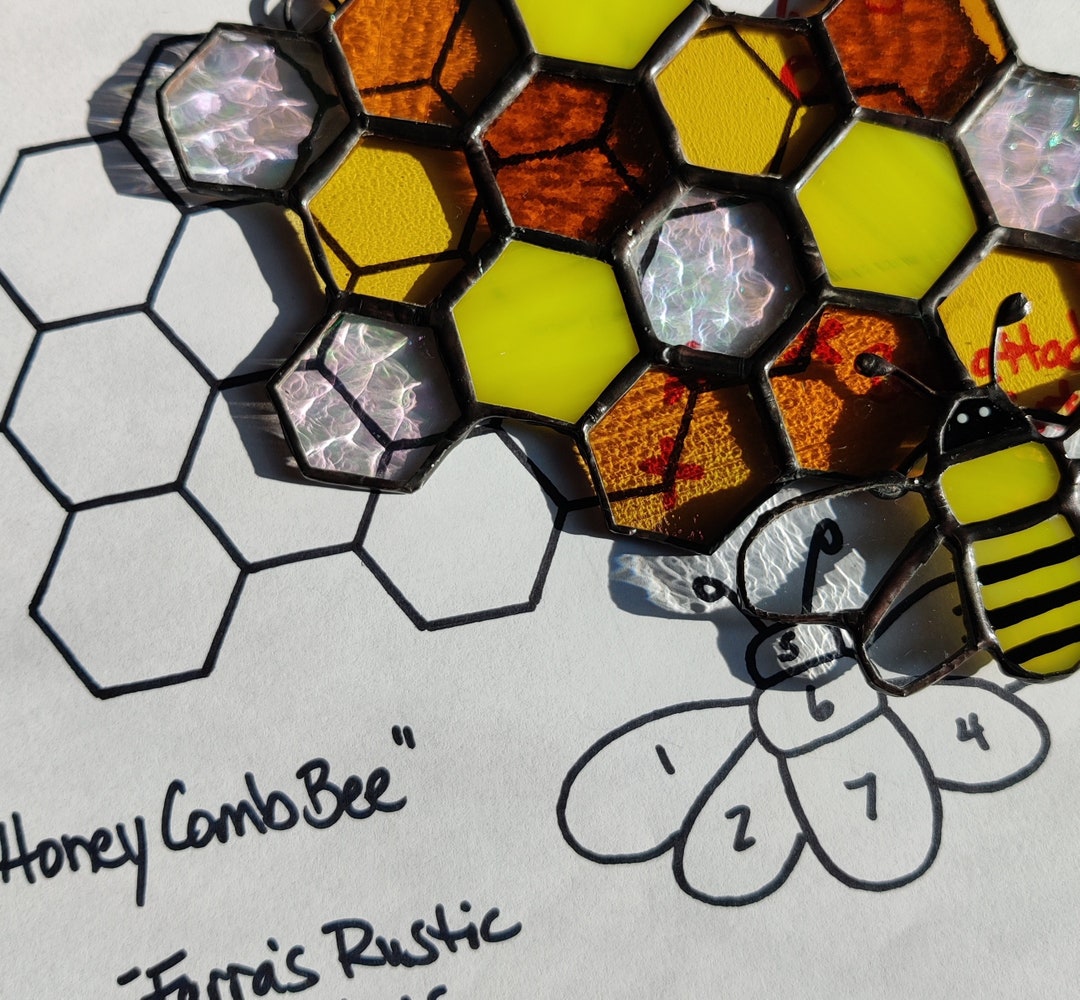 PDF Honeycomb Bee Pattern for Stained Glass - Etsy