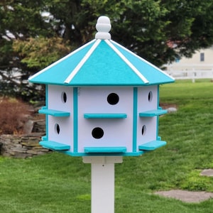 Birdhouse Purple Martin Amish Made 12 nesting Compartments Garden Décor Poly Purple Martin Bird House Outdoor