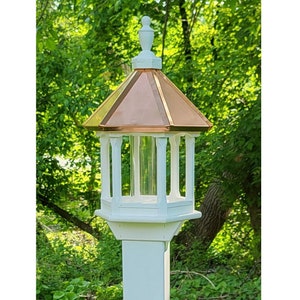 Amish Handmade Copper Roof Bird Feeder - Vinyl - Bird Lovers - Weather-Resistant - Poly