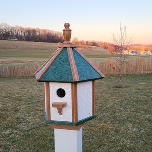 Amish Made Gazebo Birdhouse 1 Nesting Compartment, Poly Bird House, Post Not Included