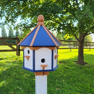 Birdhouse Amish Made X-Large Poly With 6 Nesting Compartments, Weather Resistant Birdhouse Outdoor