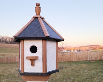 Poly Birdhouse Amish Handcrafted, 1 Hole Bird House