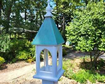 Bird Feeder Patina Copper Roof Handmade Vinyl PVC
