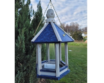 Hanging Bird Feeder Amish Made Poly Lumber Weather Resistant Premium Feeding Tube - Choose Hanging/Post Mounted Bird Feeders