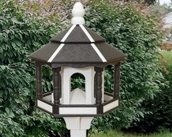White Gazebo Birdfeeder Seed Bird Feeder Garden Decor Item for sale online 