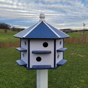 Birdhouse Purple Martin Amish Made 12 nesting Compartments Garden Décor Poly Purple Martin Bird House Outdoor