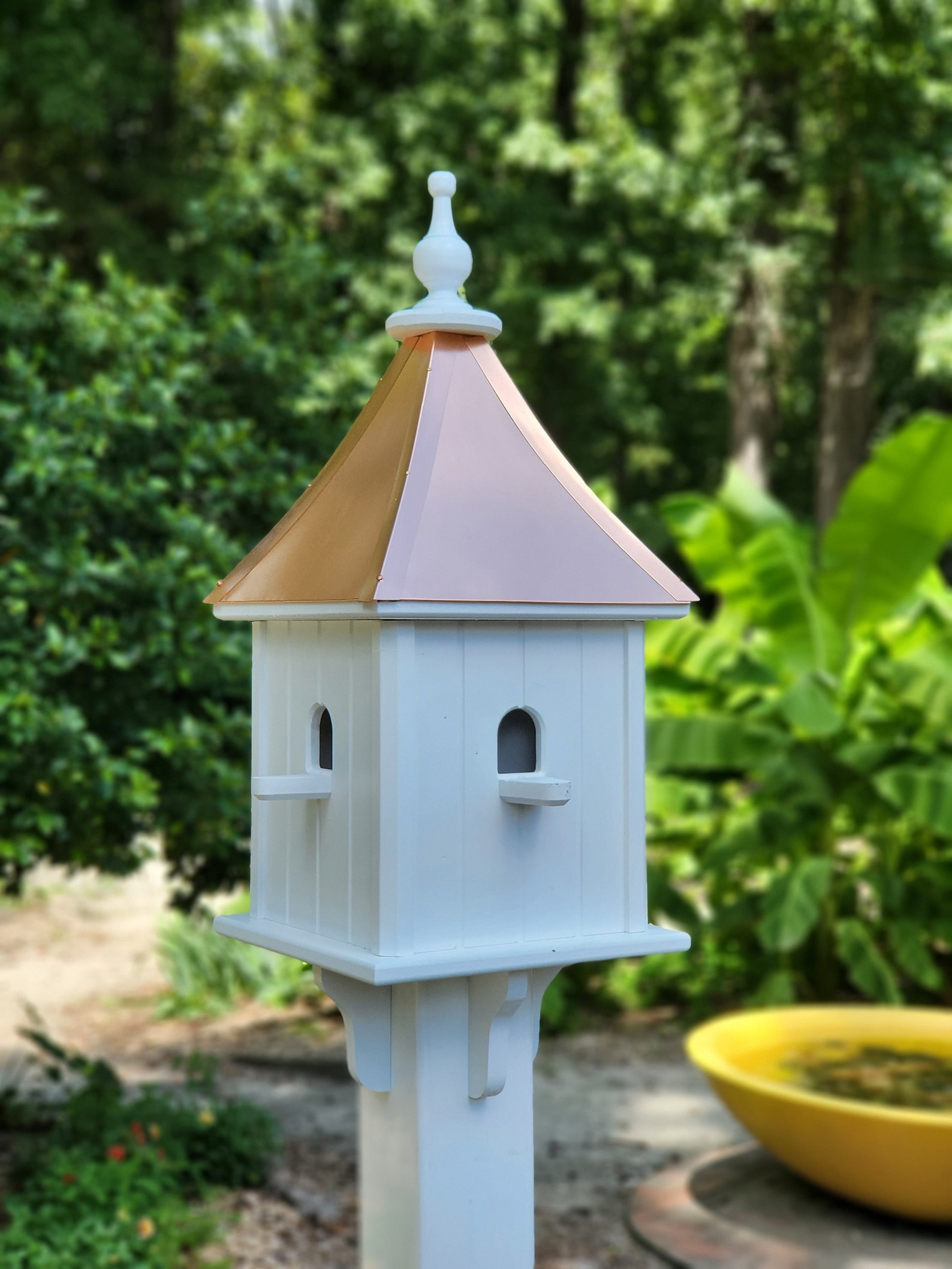Birdhouse Copper Roof Handmade With 4 Nesting Compartments Etsy