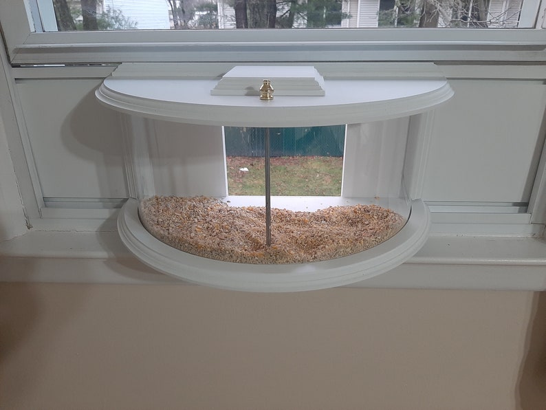 Amish Handmade Window Bird Feeder, In-House In Window 180 Degrees Clear View Window Feeder Watch Birds From The Comfort of Home, Easy-fill image 10