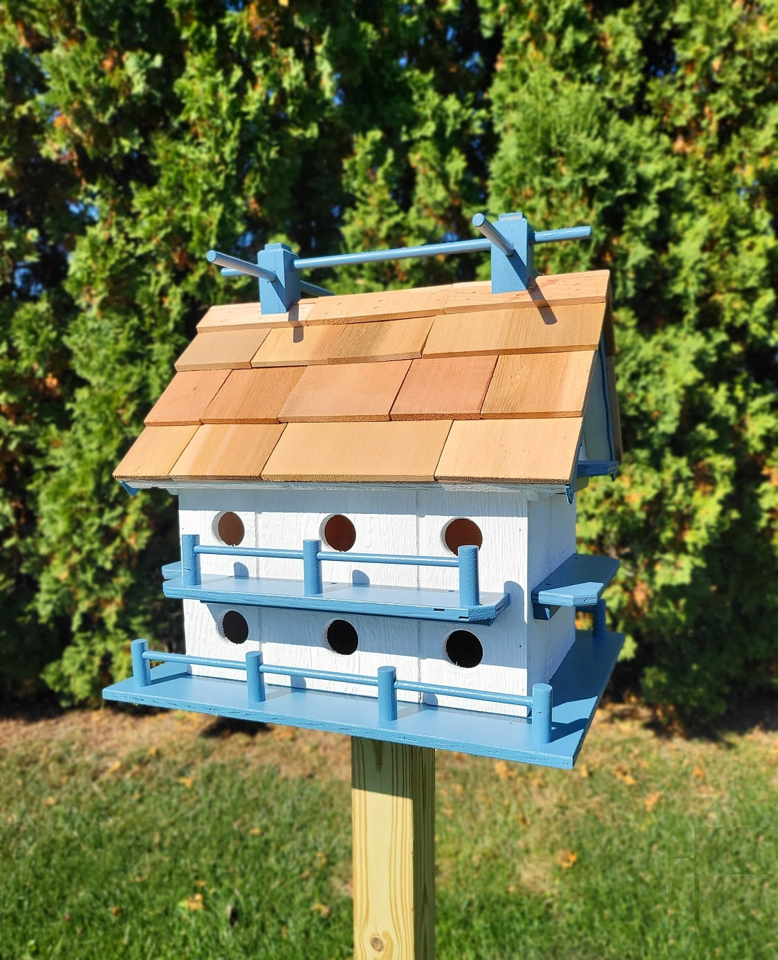 Purple Martin White Bird House Amish Handmade 14 Nesting
