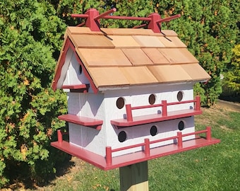 Purple Martin Bird House - Amish Handmade - 14 Nesting Compartments - Weather Resistant