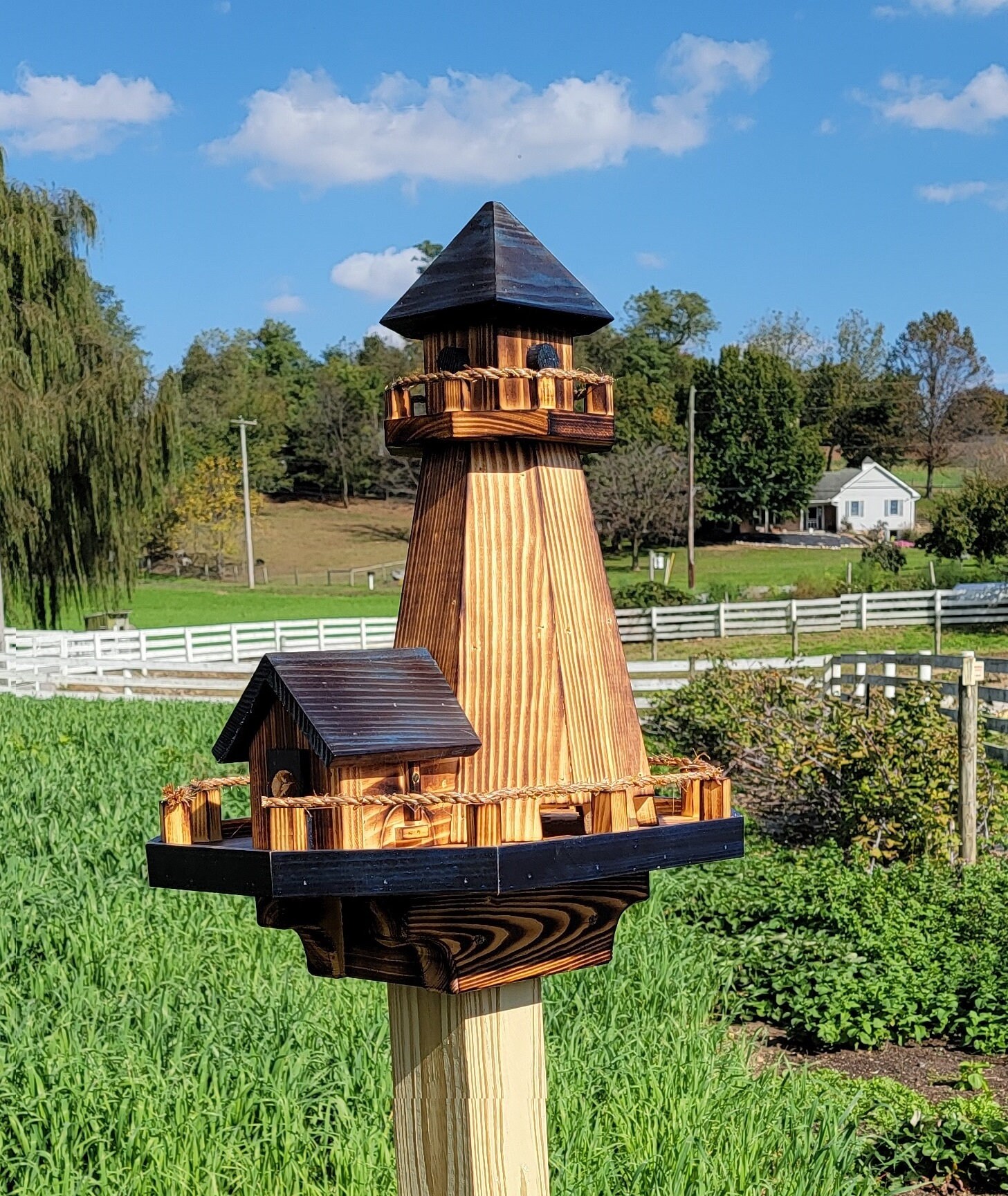 Amish Handmade Window Bird Feeder, In-house in Window 180 Degrees