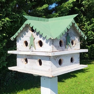 Martin Birdhouse - Amish Handmade Primitive Design - 10 Nesting Compartments -  Birdhouse outdoor