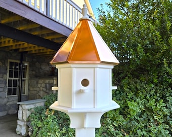 Birdhouse With Copper Roof 2-8 Compartments Amish Handmade, Nesting, Weather Resistant Birdhouses, Bird Lovers, Poly