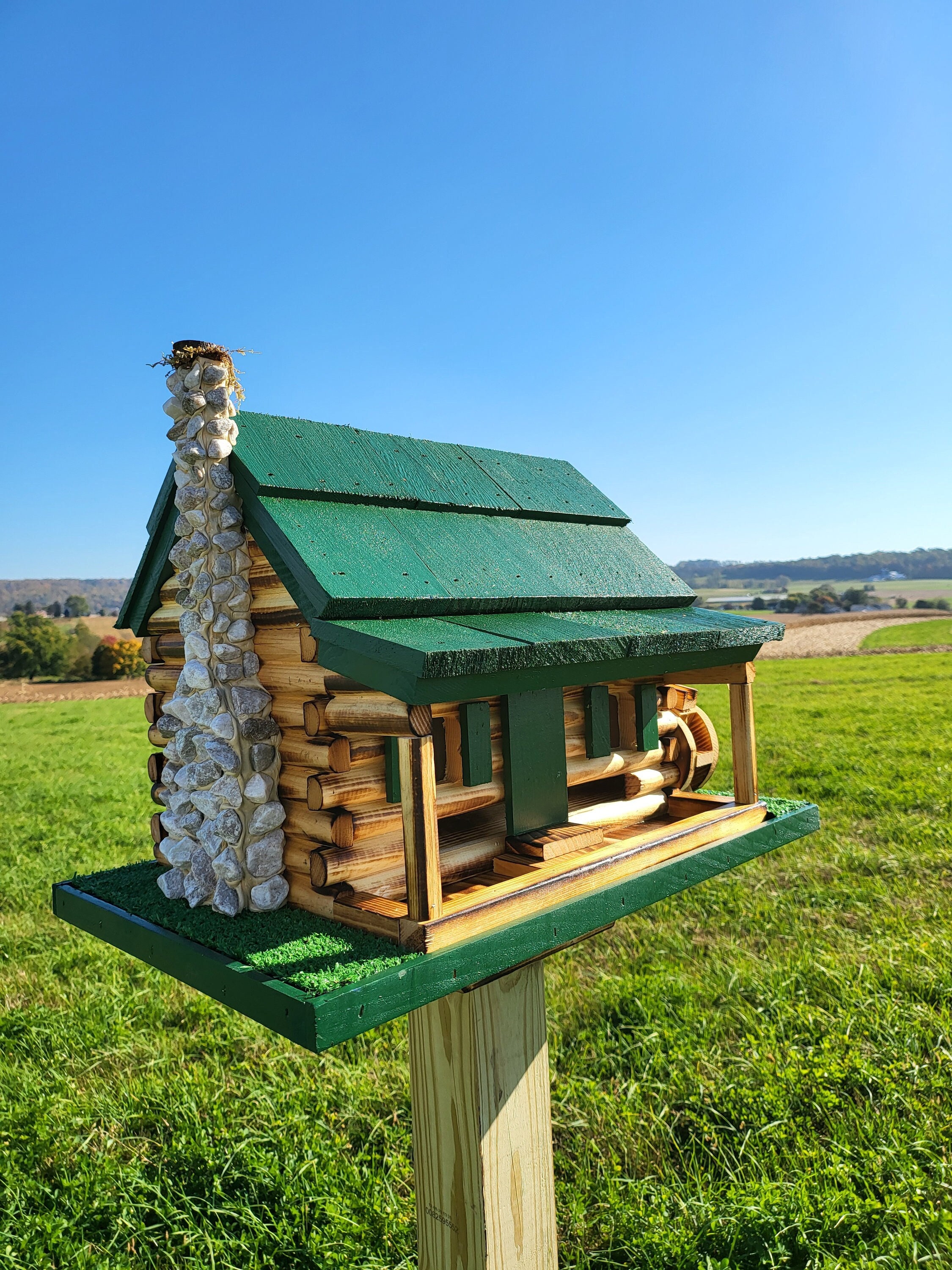 Amish Handmade Window Bird Feeder, In-house in Window 180 Degrees