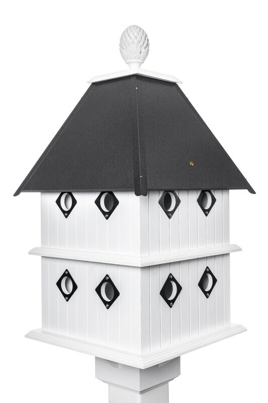 Birdhouse Handmade Choose Roof Color Vinyl PVC Bird house With 8 Nesting Compar - Picture 16 of 18