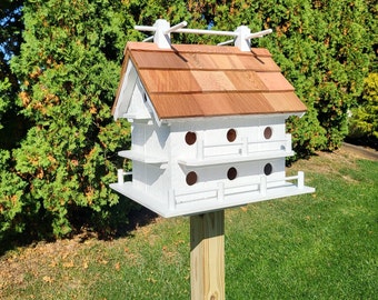 Purple Martin - White - Bird House - Amish Handmade - 14 Nesting Compartments - Weather Resistant - Birdhouse outdoor