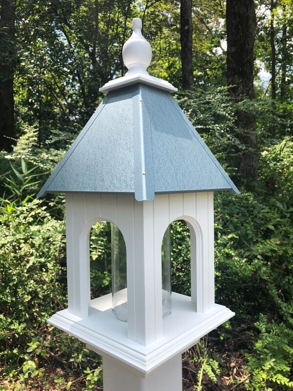 Bird Feeder Choose Your Roof Color - Handmade - Easy Mounting - Bird Feeders Fo - Picture 12 of 17