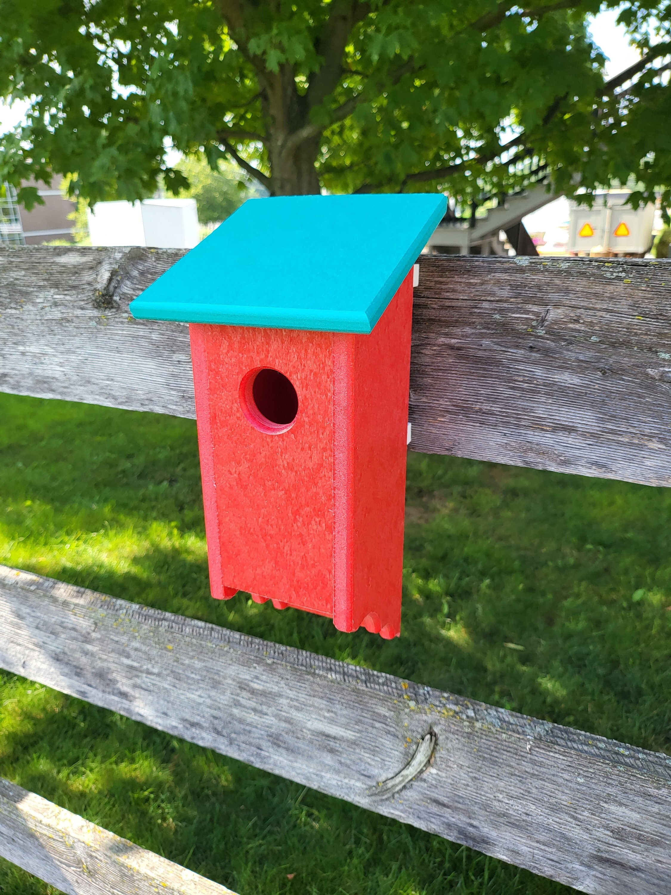 Bluebird Birdhouse Amish Handmade Bird House Multi Colors Poly Lumber Weather R - Picture 10 of 19