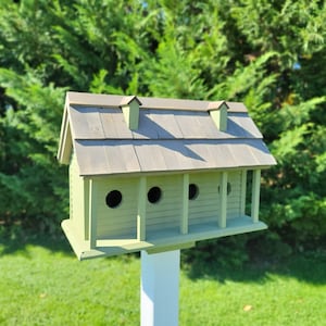 Purple Martin - White - Bird House - Amish Handmade Primitive Design- 6 Nesting Compartments -  Birdhouse outdoor
