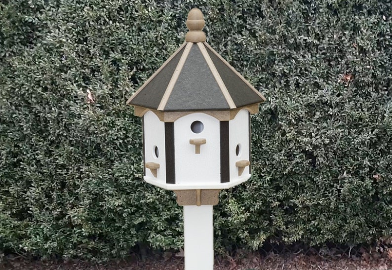 Made of Poly Lumber Amish Handmade 6 Nesting Compartments Weather Resistant Birdhouse Outdoor X-Large Bird House