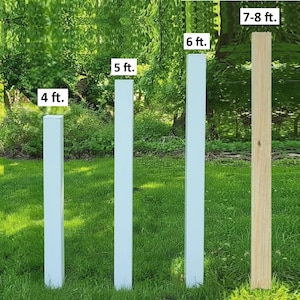 Amish Handmade Post 4,5,6,7,8 ft. For Birdhouses and Bird Feeders, Vinyl Post With Inner Wooden Post, Durable Yellow Pine, Bird Lovers, Home
