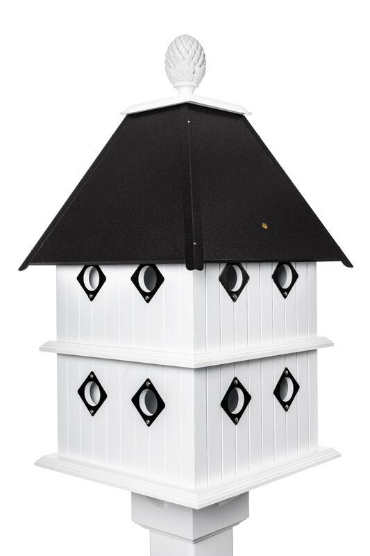Birdhouse Handmade Choose Roof Color Vinyl PVC Bird house With 8 Nesting Compar - Picture 17 of 18