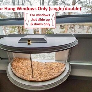 Amish Handmade Window Bird Feeder, In-House In Window 180 Degrees Clear View Window Feeder Watch Birds From The Comfort of Home, Easy-fill image 2