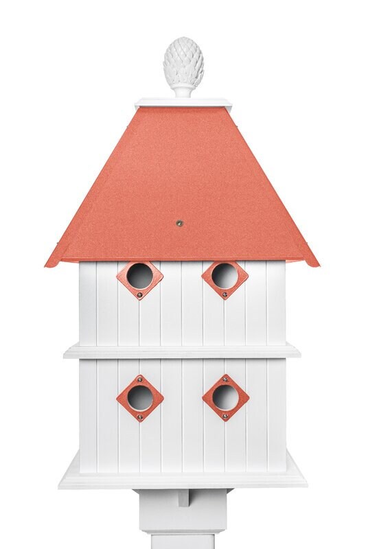 Birdhouse Handmade Choose Roof Color Vinyl PVC Bird house With 8 Nesting Compar - Picture 15 of 18