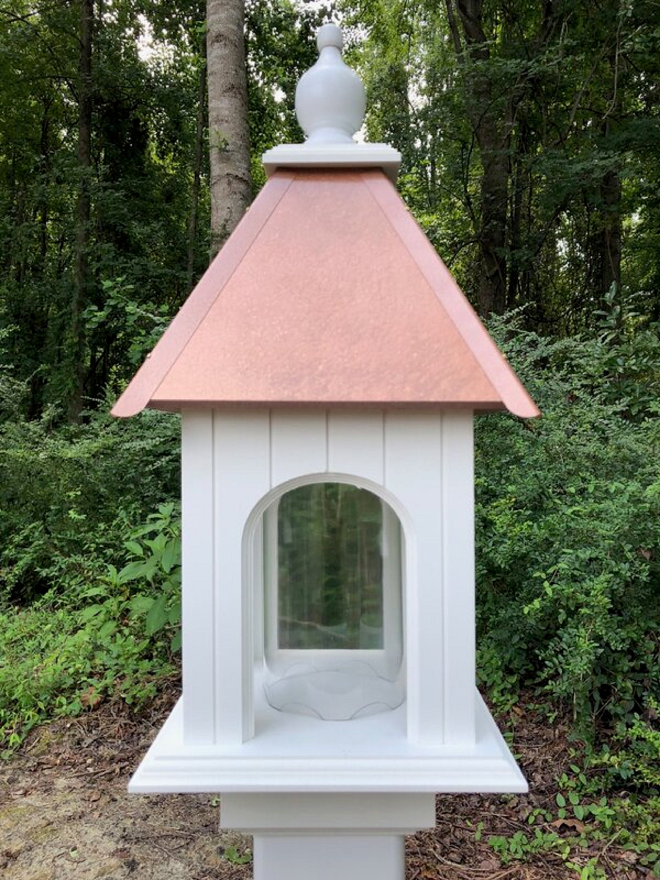 Gazebo Bird Feeder Vinyl PVC Weather Resistant Handmade Choose Roof Color Active - Picture 15 of 17