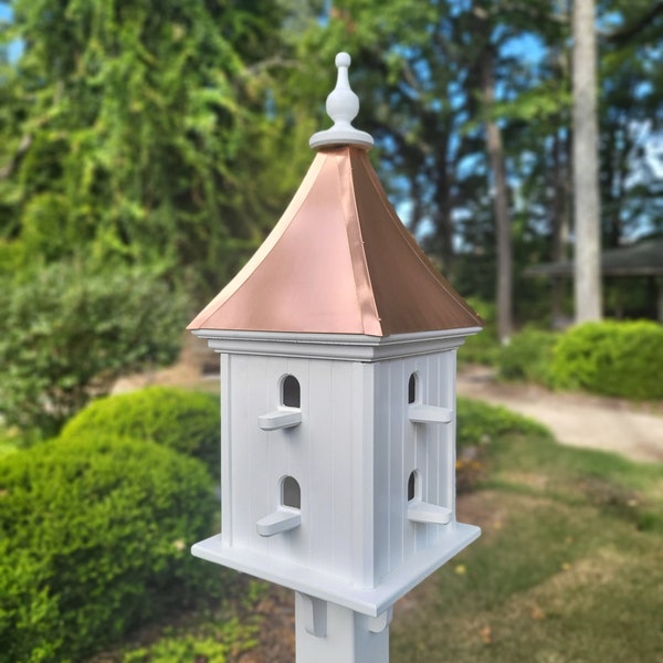 Bird House Handmade Large With 8 Nesting Compartments Weather Resistant Copper Birdhouse