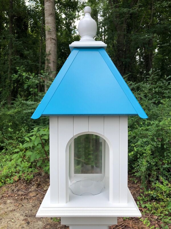 Bird Feeder Choose Your Roof Color - Handmade - Easy Mounting - Bird Feeders Fo - Picture 16 of 17