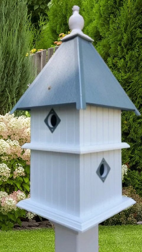 Bird House - 4 Nesting Compartments - 2 story - Handmade - Metal Predator Guard - Picture 16 of 16