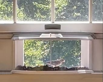Amish Handmade Window Bird Feeder, In-House In Window 180 Degrees Clear View Window Feeder - Watch Birds From The Comfort of Home, Easy-fill
