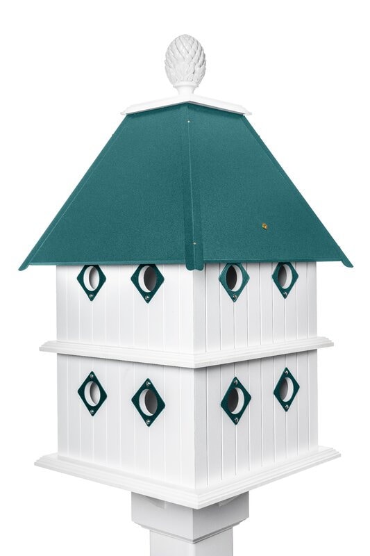 Birdhouse Handmade Choose Roof Color Vinyl PVC Bird house With 8 Nesting Compar - Picture 14 of 18